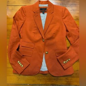 J.Crew Orange Blazer with Gold Buttons